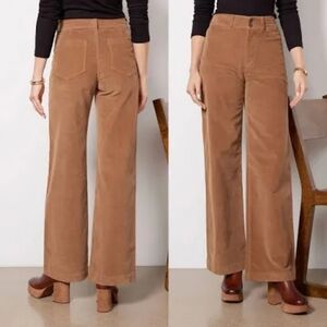 Faherty Wide Leg Pants in Brown